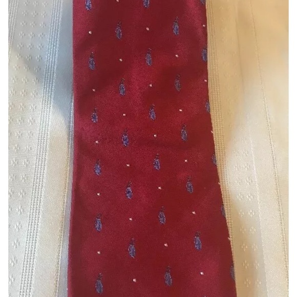 Men’s Brooks Brothers Silk Red Golf Sports Tie. - Picture 6 of 8